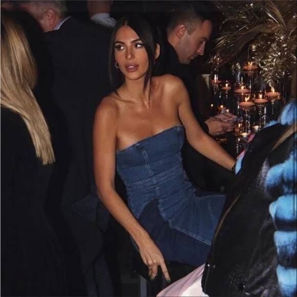 ZARA DENIM PATCHWORK MIDI DRESS DENIM NWT - Picture 8 of 16